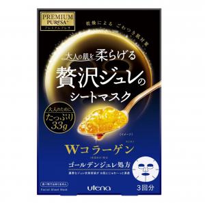 Japan Premium Puresa Double Collagen Golden Gel Facial Mask (3 sheets)｜UTENA